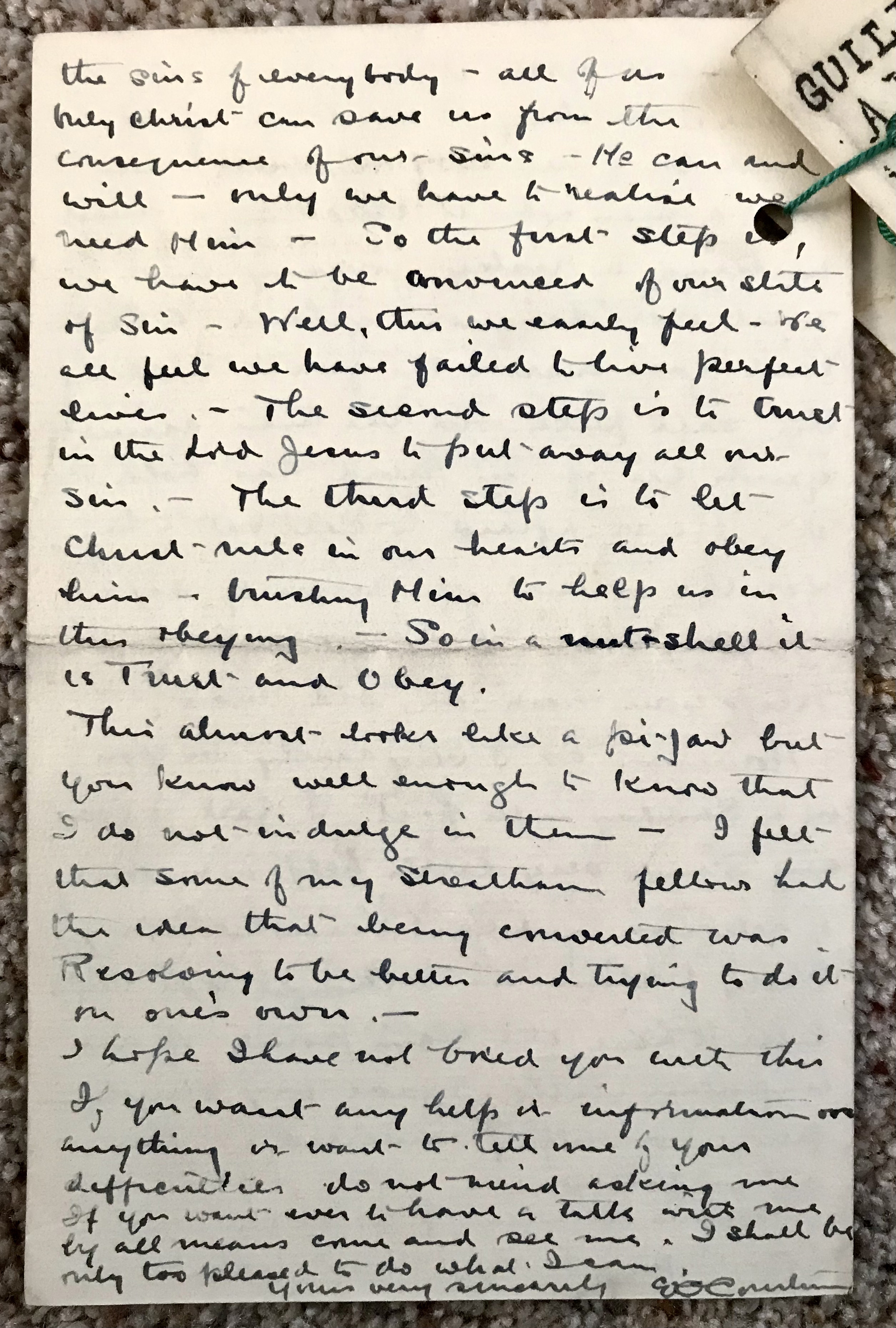 Letter from Vicar way of salvation WEB