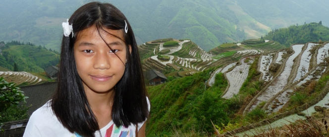 Lydia and rice fields