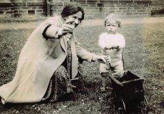 June 1933: Mildred with nephew, Ralph Herbert, five years into her time as Head Mistress in Bradford.