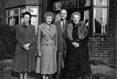 1954: Granny Elaine, Ella, Grandpa Cyril and Mildred Hooke.